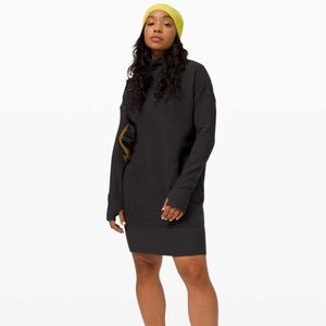 Lululemon Call for Cozy Ribbed Turtleneck Relaxed Fit Long Sleeve Dress